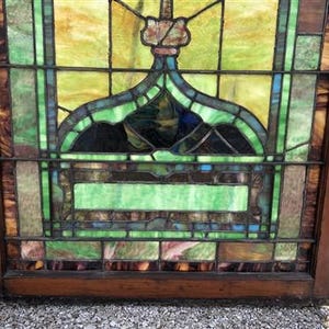 Antique Stained Glass, Rectangle Church Window, Architectural Leaded ...
