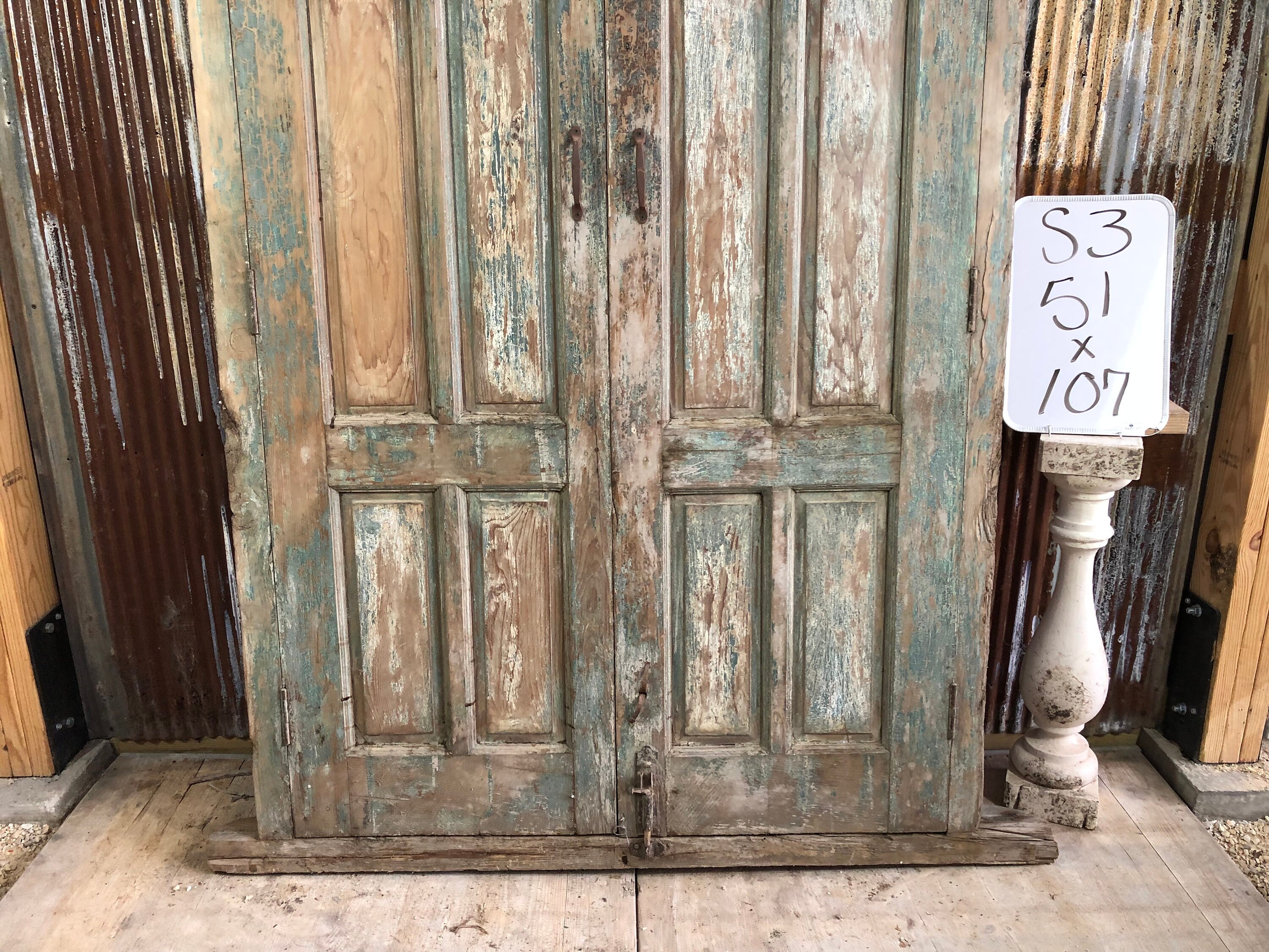 Antique Arched French Double Doors (51x107) European Door