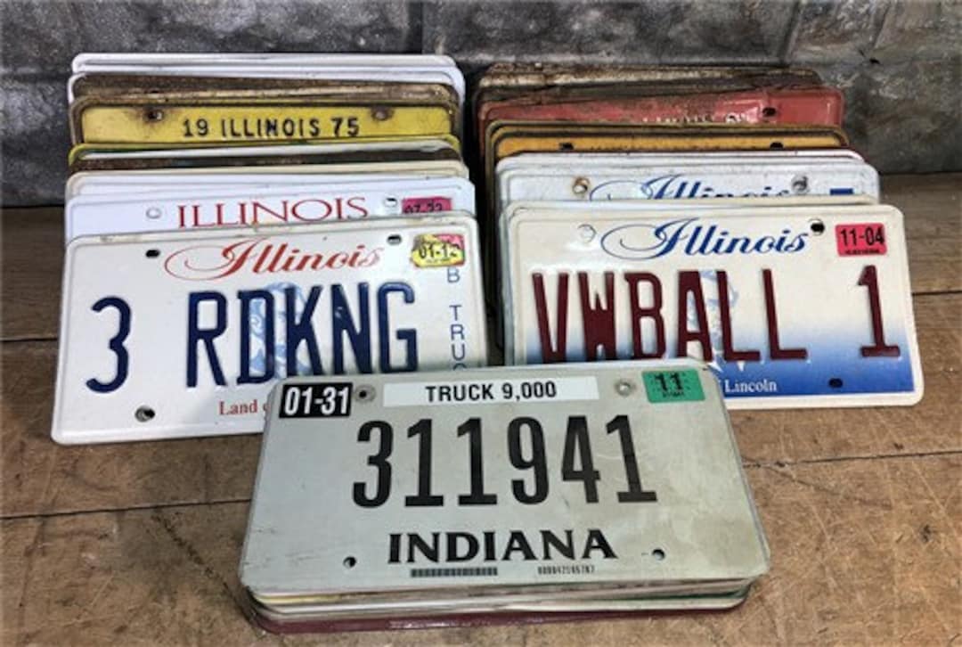 Set of 50 License Plates Lot, Vintage Automobile Car Truck Tags KB