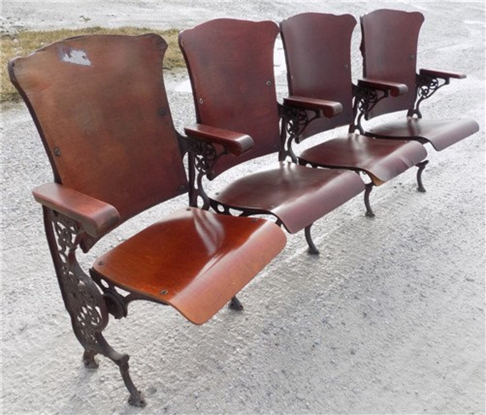 4 Wood Folding Theater Seats Auditorium Seats Entryway Etsy