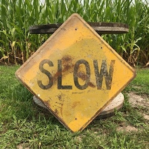 Slow St Metal Sign, Road vintage Sous-sol Garage Art, Man Cave Decor g vintage Road Sign, vintage Street Sign, Panneau de circulation