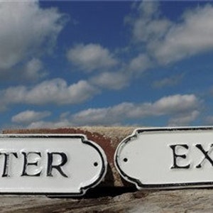 Pair Enter Exit Signs, Metal Office Business Door Signs, Exit Sign, Enter Sign Enter Sign, Exit Sign. Metal Sign, Business Sign, Door Sign