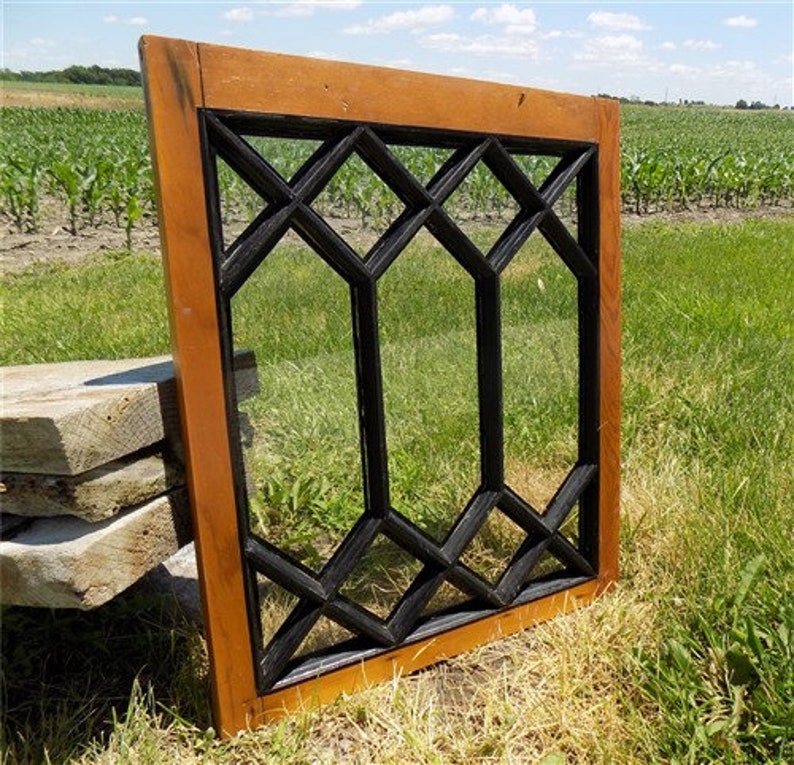 Decorative Glass Window Panel Architectural Salvage Vintage Etsy