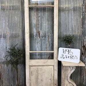 Antique French Single Door (26.75x85) 3 Glass Panes, European Design H95