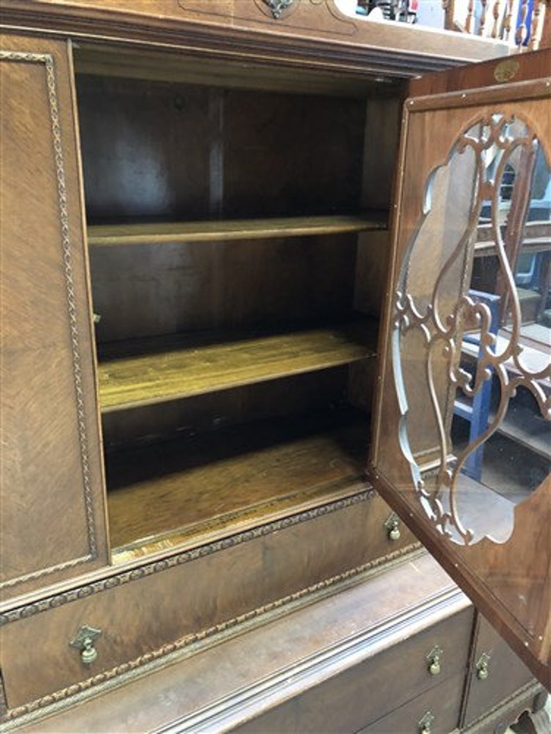 Walnut China Hutch Display Case China Kitchen Etsy