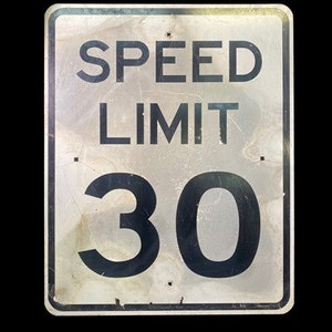 Geschwindigkeitsbegrenzung 30 Vintage Schild, 30x24 Vintage Metall Straßenschild, G Vintage Reflektierendes Straßenschild, Vintage Straßenschild