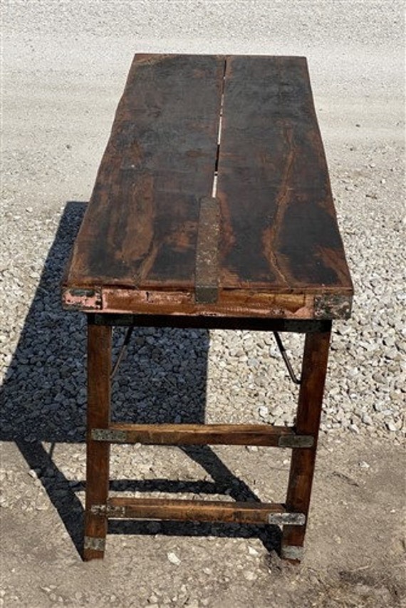 Rustic Folding Table Vintage Dining Room Table Kitchen - Etsy