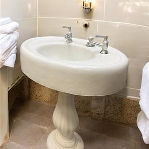 White Porcelain Pedestal Sink, Vintage Bathroom Sink, Architectural Salvage, A, Vintage Porcelain Sink, Bathroom, Architectural Salvage