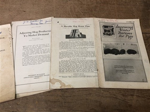 1928 Hog Swine Pig Brochures AG Extension, Beef Cattle