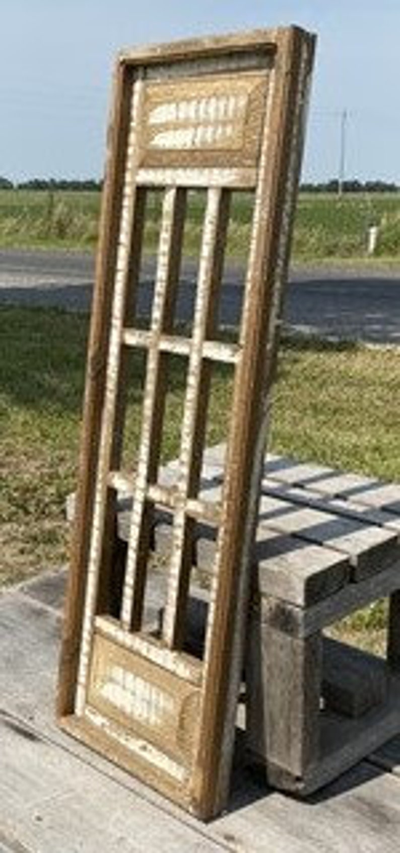 Brown Double Panel Rectangular Wood Window Wooden Decorative | Etsy