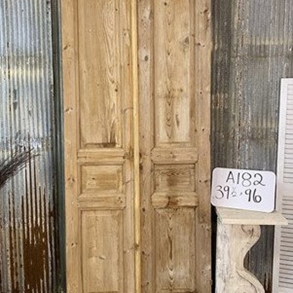 Antique French Double Doors (39.5x96) Raised Panel Doors, European Doors A182 European Doors, Pantry Doors, Old Wood Doors, Distressed