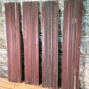 4 Wood Trim Pieces, Architectural Salvage, Reclaimed Vintage Wood Baseboard A74, Reclaimed Wood House Trim, Art Craft, Salvage Wood
