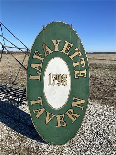Lafayette 1798 Tavern Sign, Vintage Wood Advertising Sign, Tavern, Diner Sign