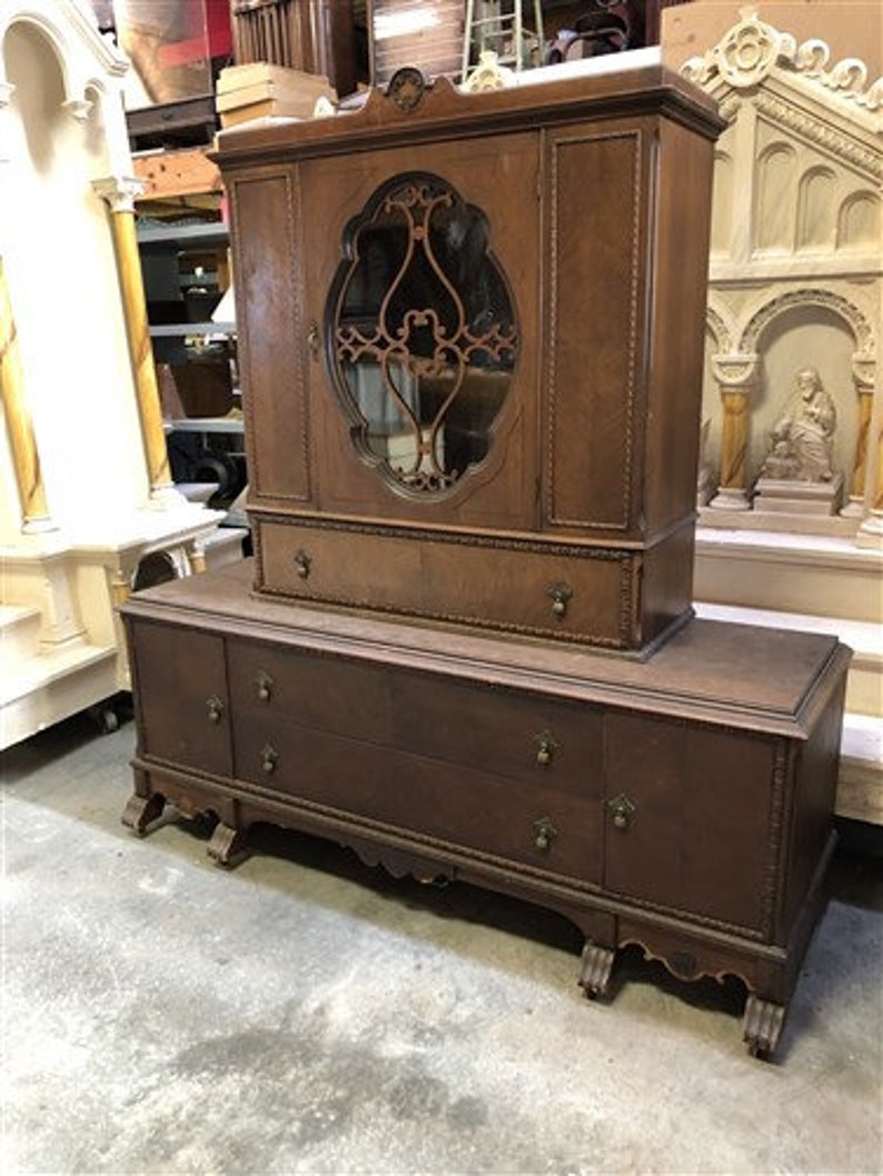 Walnut China Hutch Display Case China Kitchen Etsy