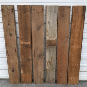 6 Barn Wood Reclaimed Planks, Wall Siding Boards, Rabbet Edge Lumber A42, Wall Paneling, Reclaimed Wood Accent Wall, Farmhouse Decor