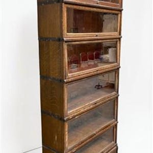 Globe-Wernicke Barrister Bookcase, Vintage Lawyer Cabinet, Stacking Bookcase, F