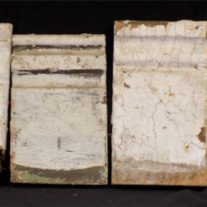 4 Plinth Blocks, Door Trim Molding, Architectural Salvage Antique Art Deco C64 Woodwork Block, Vintage Wood Molding Door Window Trim