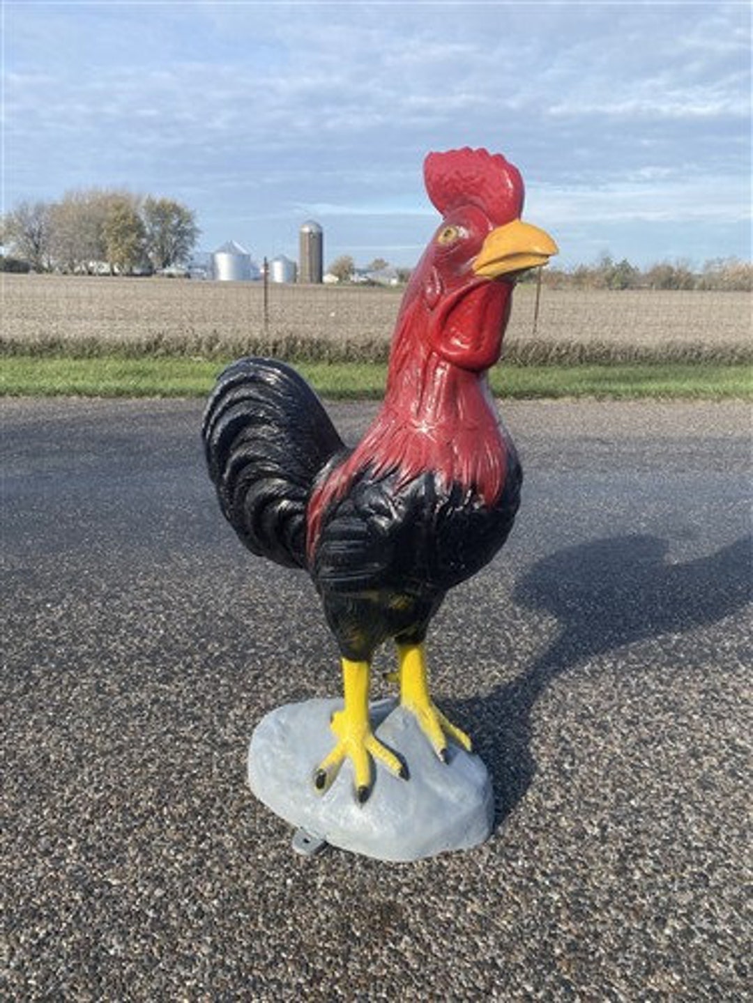 Large Rooster Statue, Decorative Metal Rooster, Outdoor Farm Garden