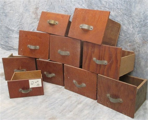 10 Vintage Wood Storage Drawers Organizer Storage Bins Arts Crafts  Cubbyholes I, Wooden Drawers, Storage Boxes, Wood Boxes 