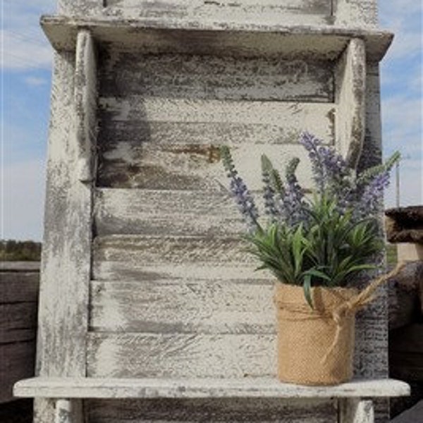 2 Shelf White wood Shutter, Distressed White Wood Display Shelves, Shutter Décor, Shutter Shelf Panel, Distressed White Wood, Wood Shelving