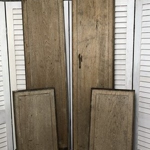 4 houten deurpanelen, kastmeubels architecturale berging, kunst ambacht A26 vintage teruggewonnen houten panelen, meubels deurdelen, kunstambacht