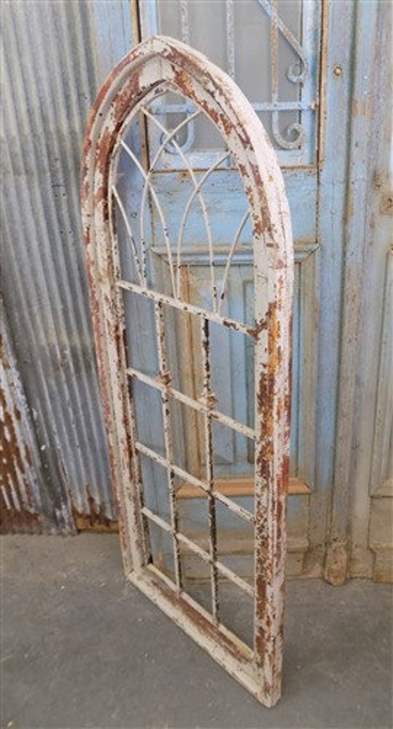 Wood Metal Architectural Window Wall Decor Arched Cathedral Etsy