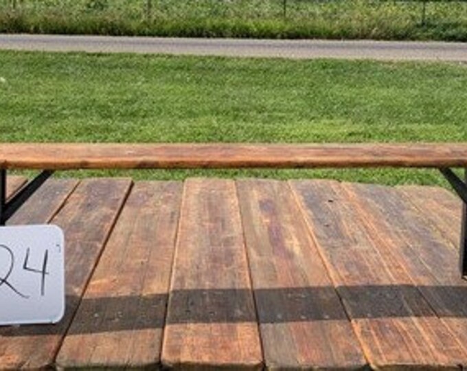 Stained Vintage German Beer Garden Bench Portable Industrial Wood Bench