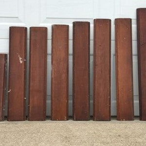8 Houten Trim Stukken, Architecturale Berging, Teruggewonnen Vintage Houten Plint A1 1800s Teruggewonnen Houten Huis trim, Art Craft, Hout, Salvage Pan