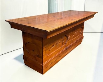 7'8" Store Counter, Vintage Kitchen Island, Display Table, Tavern Bar Mercantile