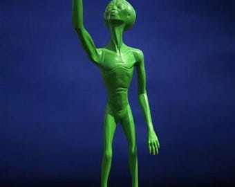 Alien Statue, Green Space Men, UFO Extraterrestrial Alien Art, Cast Aluminum, K