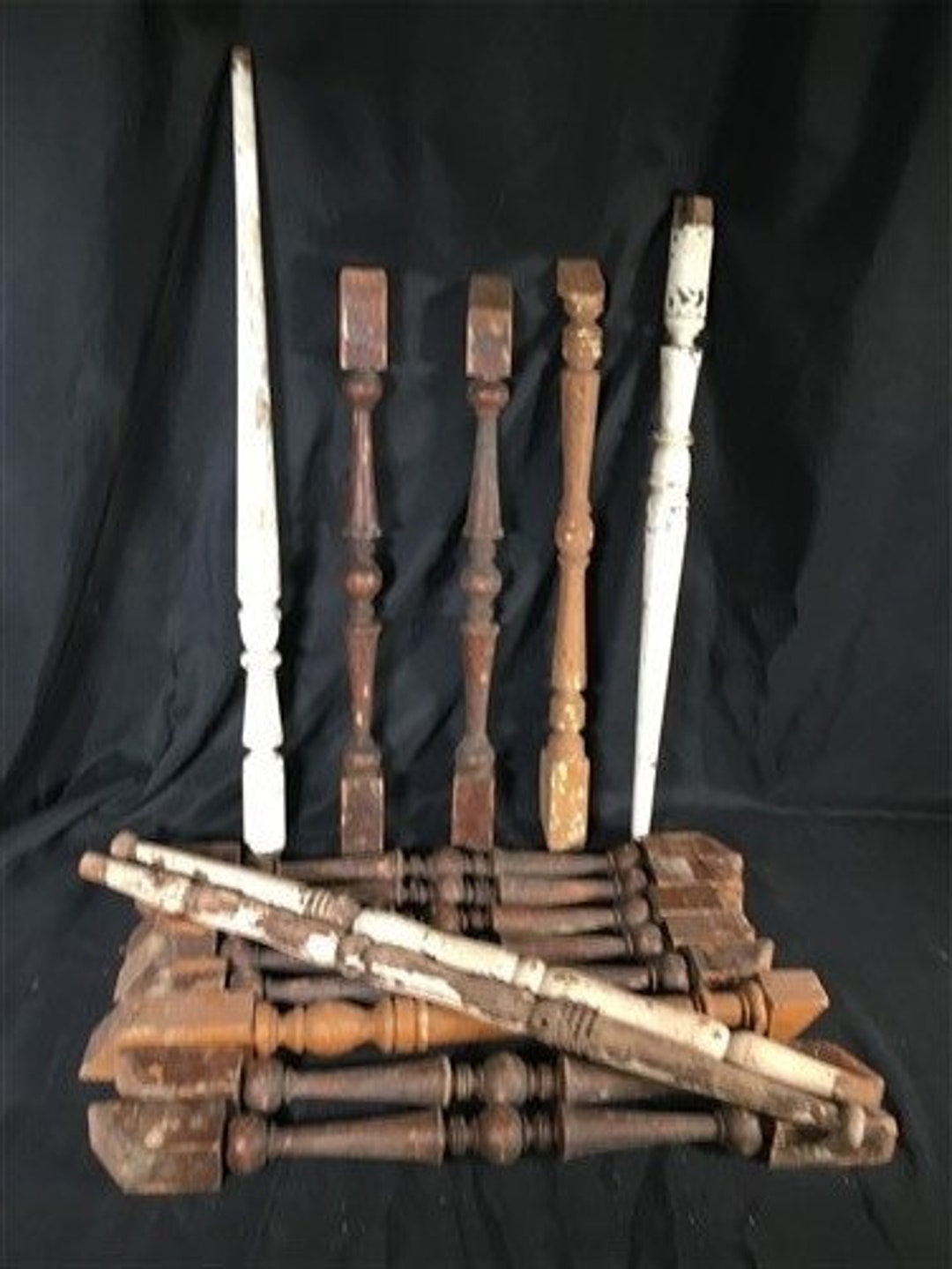 Lot Wood Spindles, Architectural Salvage Fretwork Furniture House Trim A5, Wooden Spindles