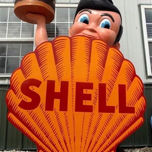 Large Shell Sign, Metal Porcelain Sign, Advertising Sign, Gas Station Sign C, Shell Sign, Metal Porcelain Sign, Gas Station Sign
