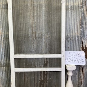 White Screen Porch Door (42.25x90.25), Vintage White Screen Door, Exterior, SD15
