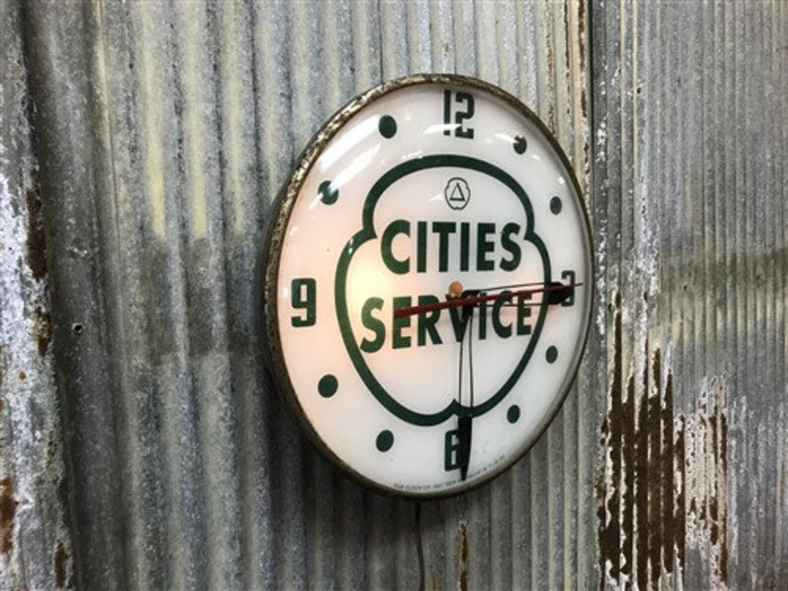 Cities Services Gas Station Clock Lighted Pam Clock Vintage Etsy