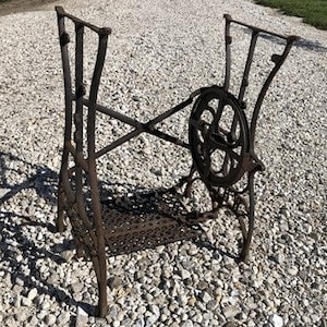 Treadle Sewing Machine, Cast Iron Base, Industrial Age Singer Steampunk QB, Treadle Base Table Sewing Machine, Table Metal Table Base