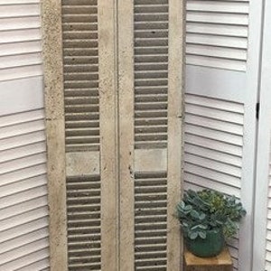 Wood Shutters Lot Victorian Window Louver Plantation Door Mission Vintage A76 Wood Shutters, Vintage Shutters, Architectural Salvage