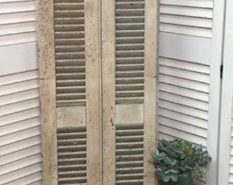 Wood Shutters Lot Victorian Window Louver Plantation Door Mission Vintage A76