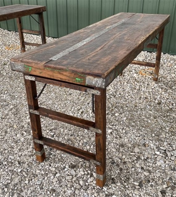 Vintage wood folding table discount