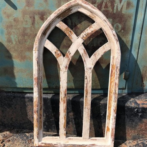 Arched Church Window, Wood Cathedral Frame, Faux Window, Farmhouse Wall Decor Wooden Church Frame, Farmhouse Window Frame, Gothic Wall Decor