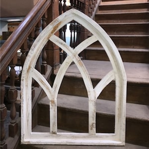 Wooden Church Cathedral Window Frame, Gothic Arched Faux Frame Wall Decor Wooden Church Frame, Farmhouse Window Frame, Gothic Wall Décor