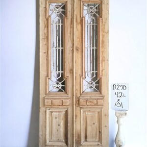 Antique French Double Doors (42.5x101) Iron Wood Doors, European Doors D270