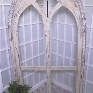 White Diamond Arched Church Window, Wood Cathedral Frame, Farmhouse Decor,Wooden Church Frame, Farmhouse Window Frame, Gothic Wall Decor