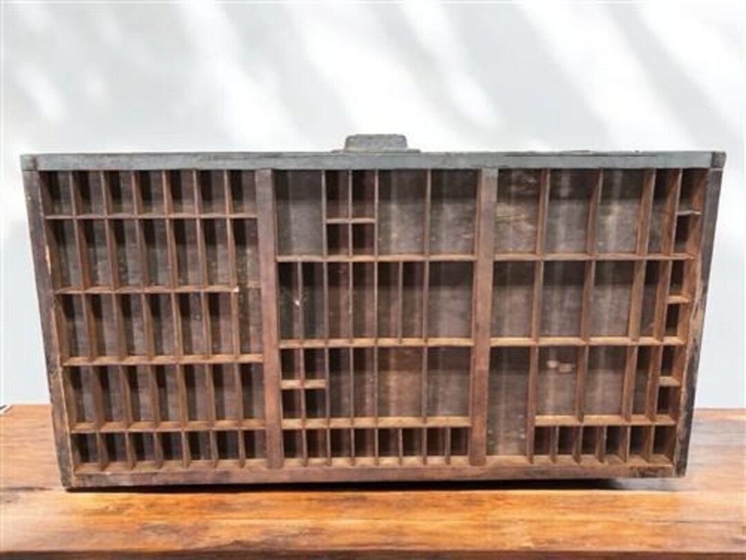 Printer Drawer Wood Block Typeset Tray, Letterpress Thimble Shell ...