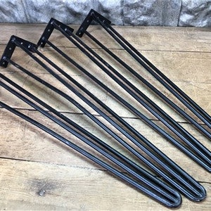 4 Hairpin Metal Table Legs, Mid Century Danish Modern, Industrial Vintage K,  Hairpin Coffee Table Legs, Hairpin Desk Legs, Metal Legs