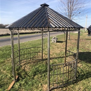 Metal Roof Gazebo, Backyard Gazebo, Metal Pergola, Outdoor Patio, Garden Arbor i, Outdoor Gazebo Iron Gazebo, Garden Decor Wedding Decor