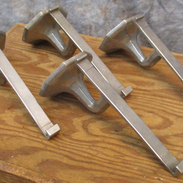 4 Metal Bathroom Glass Shelf Support Holders Brackets Vintage Powder Room