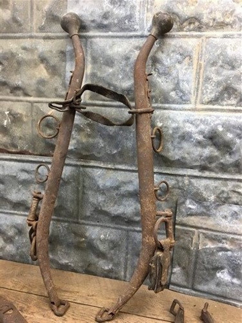 4 Horse Collar Harness Hames Brass Leather Bridle Tack Etsy