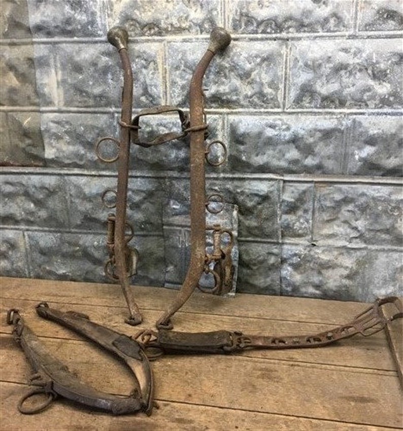 4 Horse Collar Harness Hames Brass Leather Bridle Tack Etsy