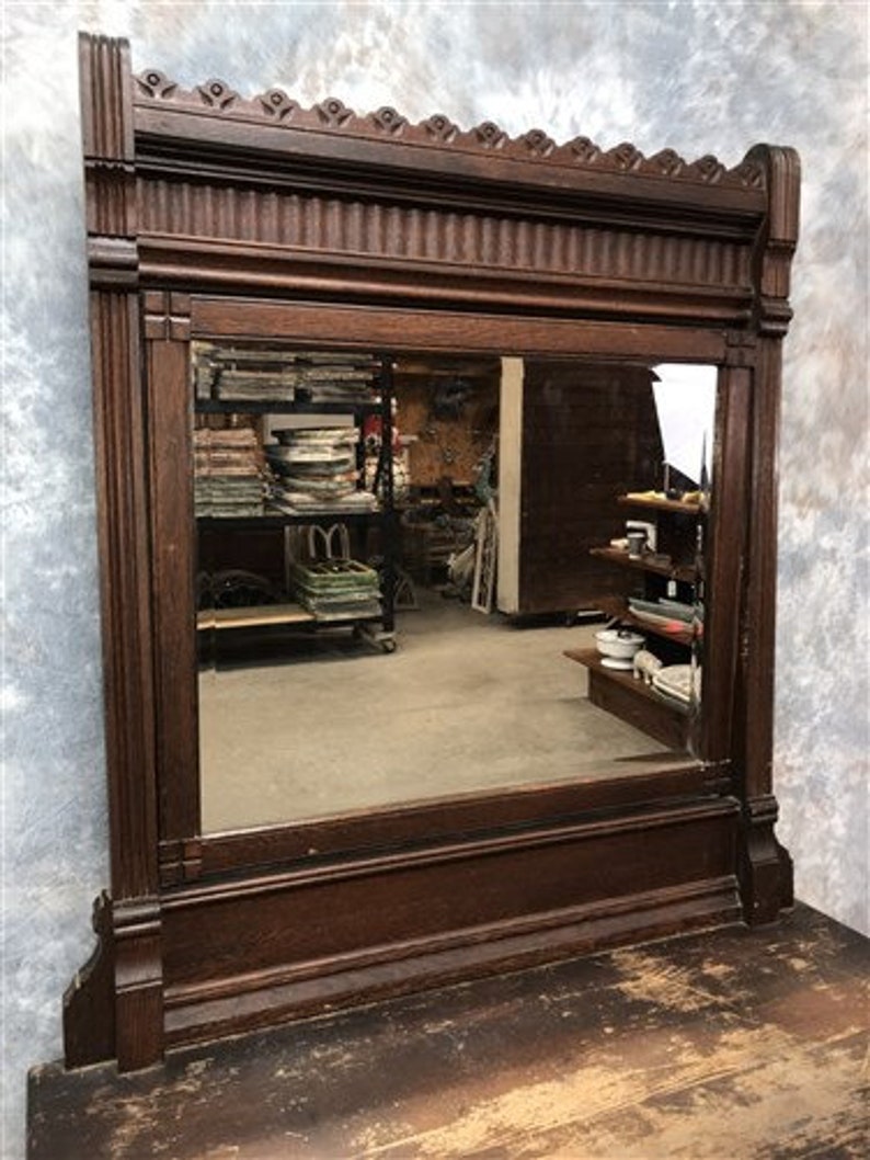 Antique Oak Eastlake Victorian Dresser With Mirror 50