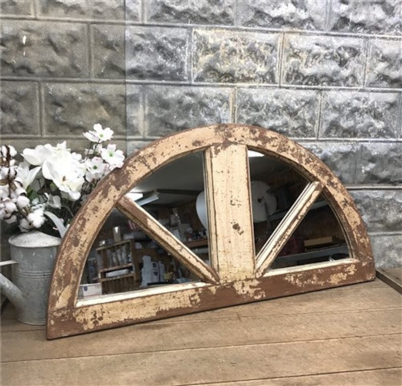 Architectural Salvage Arched Window Frame Mirror Rustic Etsy